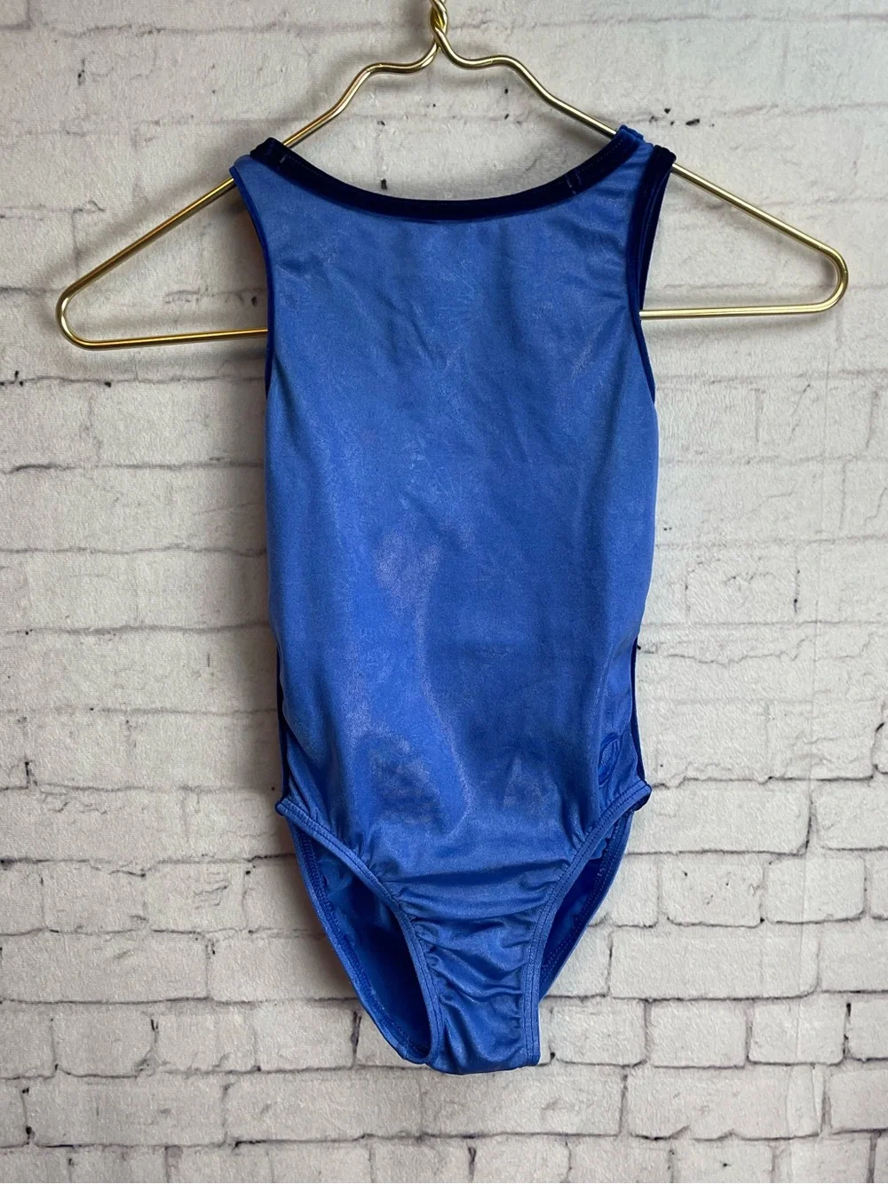 GK child’s large blue leotard gymnastics